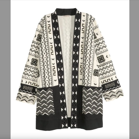 H&M Black & White Beaded Jacket - Picture 1 of 5